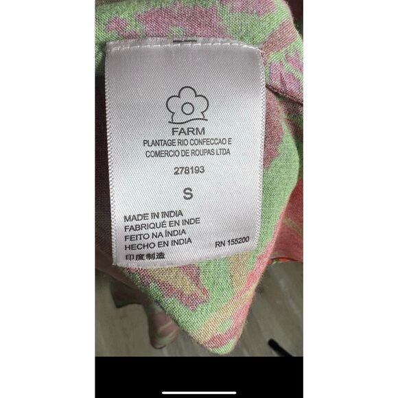 NWOT Farm Rio Floral Tropical Green Flutter Sleeve Tiered Ruffle Maxi Wrap Dress - Picture 11 of 12